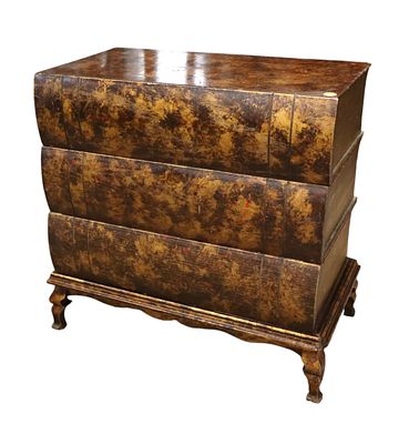 Vintage Italian faux book style 3 drawer chest, original finish, structurally sound. 22.5"h x 