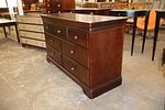 Contemporary mahogany low chest by Stanley. Contemporary mahogany finish 7 drawer low chest by Image - 2