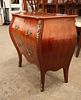 French inlaid bombay chest with bronze accents. Semi antique French inlaid mahogany 2 drawer Image - 1