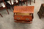 French inlaid bombay chest with bronze accents. Semi antique French inlaid mahogany 2 drawer Image - 3