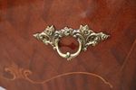 French inlaid bombay chest with bronze accents. Semi antique French inlaid mahogany 2 drawer Image - 7