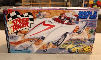 Vintage Speed Racer Mach 5 Play Set by ReSaurus in box seems not to have been opened.