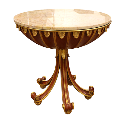 Fancy Maitland Smith 28" marble top center table. Fancy Maitland Smith 28" round marble top 