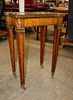 Maitland Smith French style table w/bronze accents. Maitland Smith one drawer French style table Image - 5