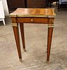 Maitland Smith French style table w/bronze accents. Maitland Smith one drawer French style table Image - 7
