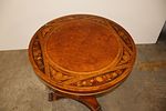 Maitland Smith 27.5" exotic flower accent table. Maitland Smith 27.5" round accent table with Image - 1