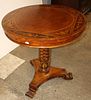Maitland Smith 27.5" exotic flower accent table. Maitland Smith 27.5" round accent table with Image - 2