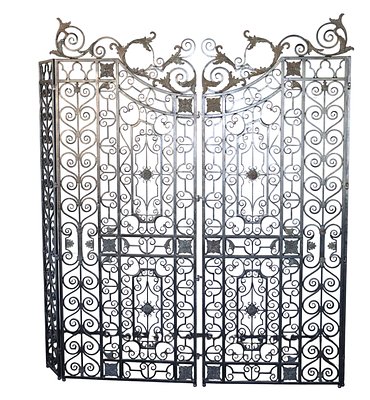 Elaborate Maitland Smith scroll iron room divider. Elaborate Maitland Smith scroll iron and 