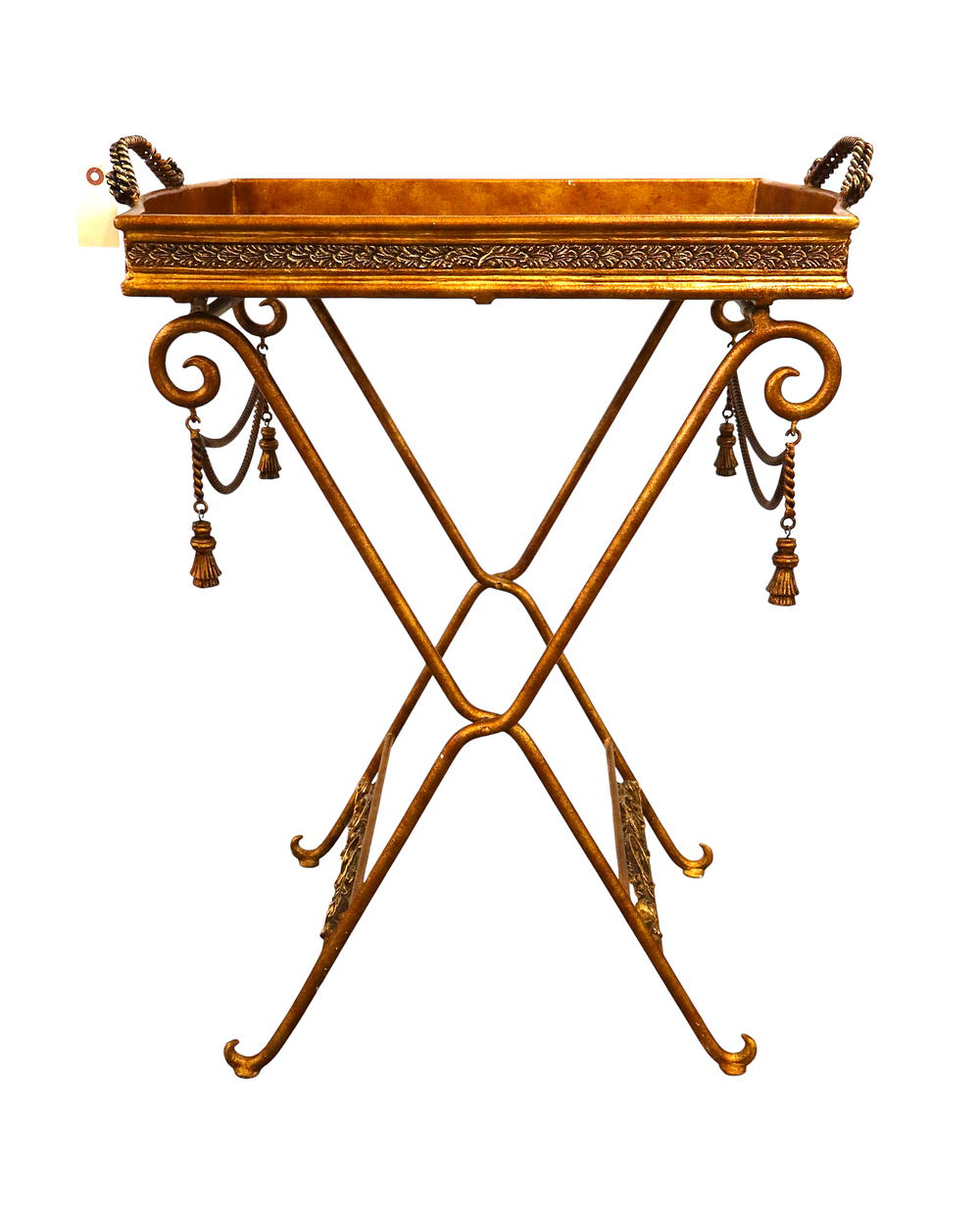 Maitland Smith iron and copper serving tray table. Maitland Smith made in the phillipines but 