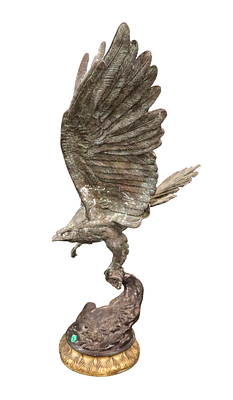 Maitland Smith bronze winged eagle statue, original finish, structurally sound and in good 