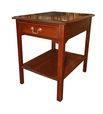 Stickley solid cherry 1 drawer end table, original finish, structurally sound and in good 