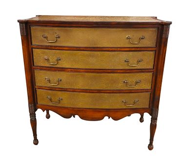VTG John Richards all tooled bronze chest. Vintage John Richards all tooled bronze bow front 