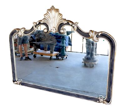 Large John Richards FR shell hanging mirror. Large John Richards French style shell carved 