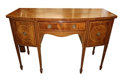 VRG Kittinger banded bow front brandy board. Vintage Kittinger Furniture banded bow fronts 3 