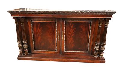Nice Century MT burl mahogany buffet. Nice Century Furniture marble top 2 door burl mahogany 