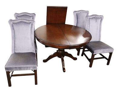 Nice contemporary 5pc mahogany kitchenette set. Nice contemporary 5 piece mahogany finish 