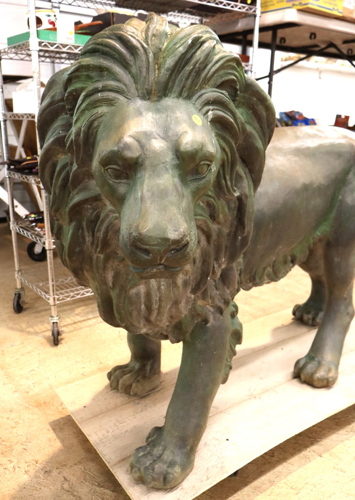 Awesome 6 x 3 ft Match Pair Standing Bronze Lions