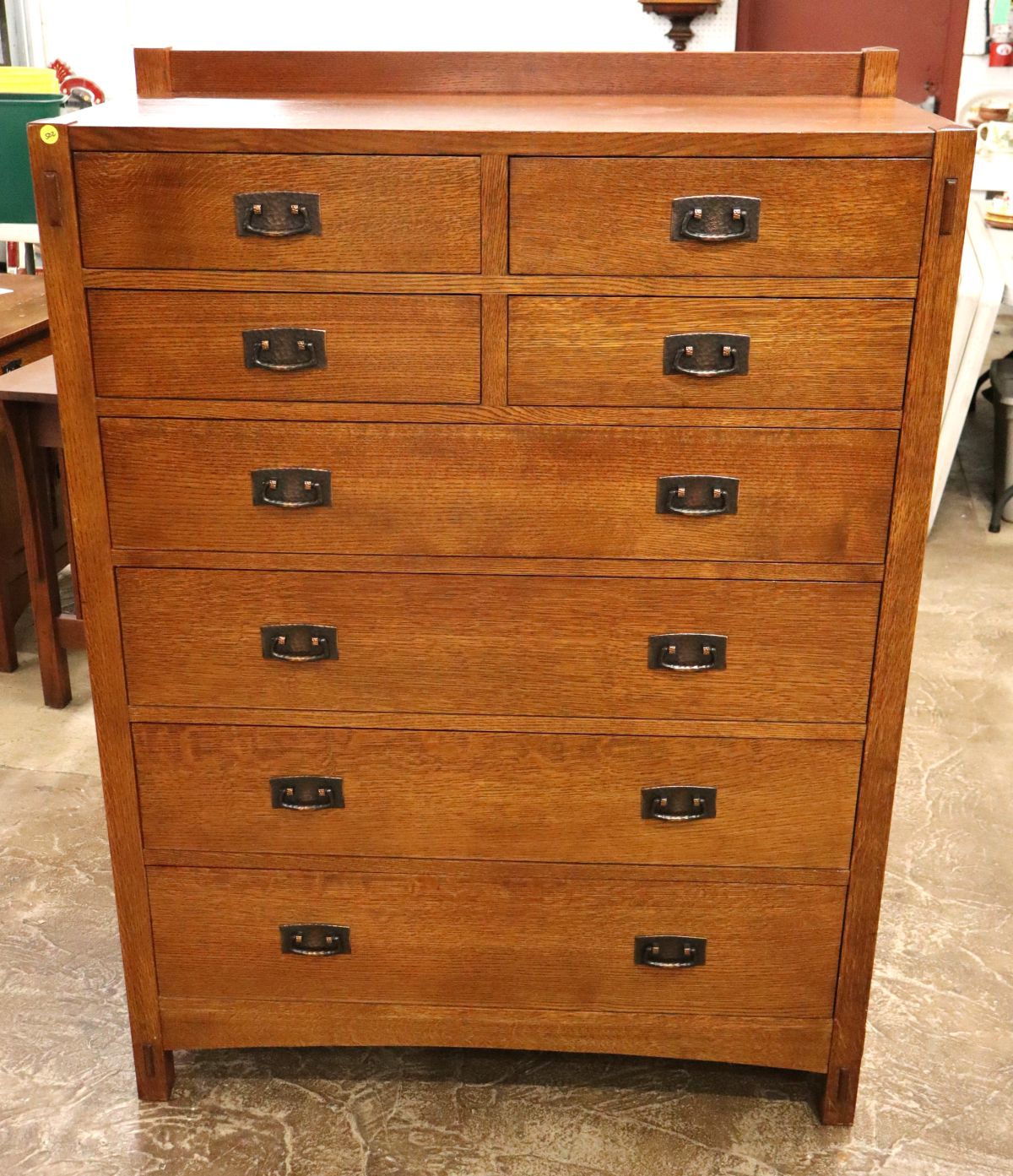 Nice Stickley solid oak mission high chest