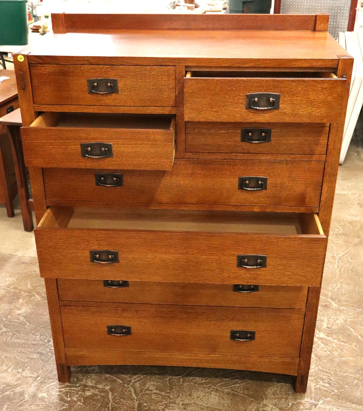 Nice Stickley solid oak mission high chest