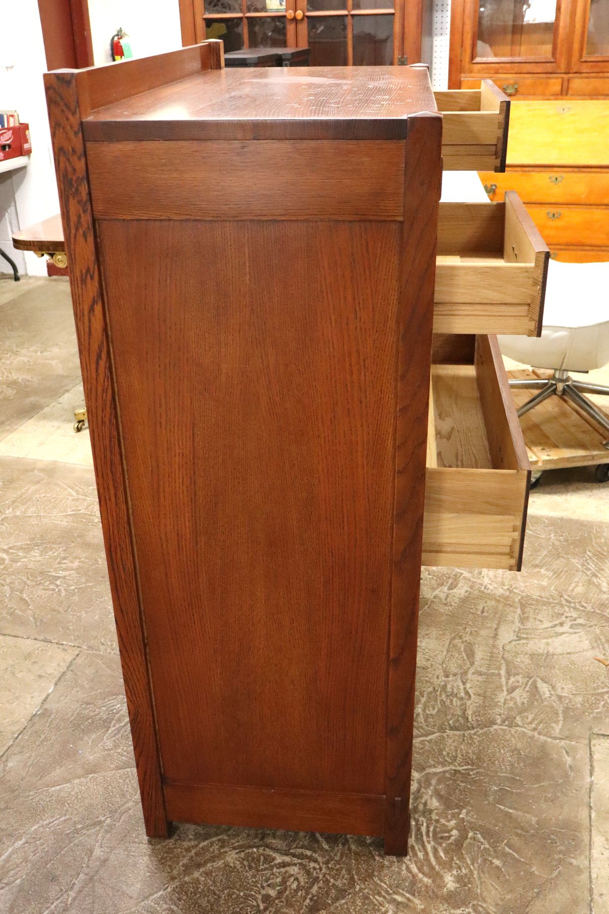 Nice Stickley solid oak mission high chest