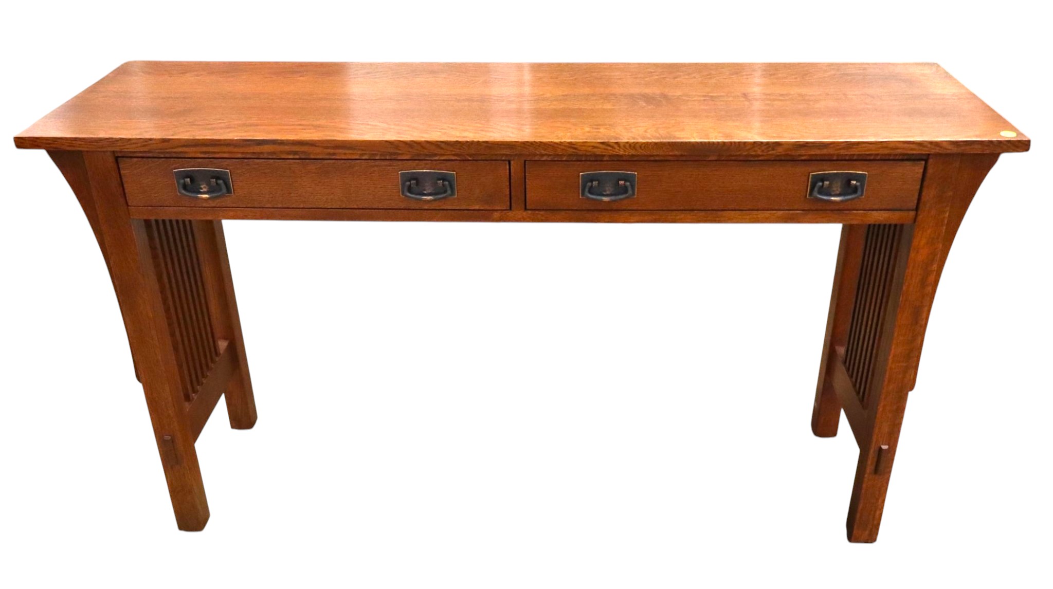 Stickley mission oak slatted console or sofa table