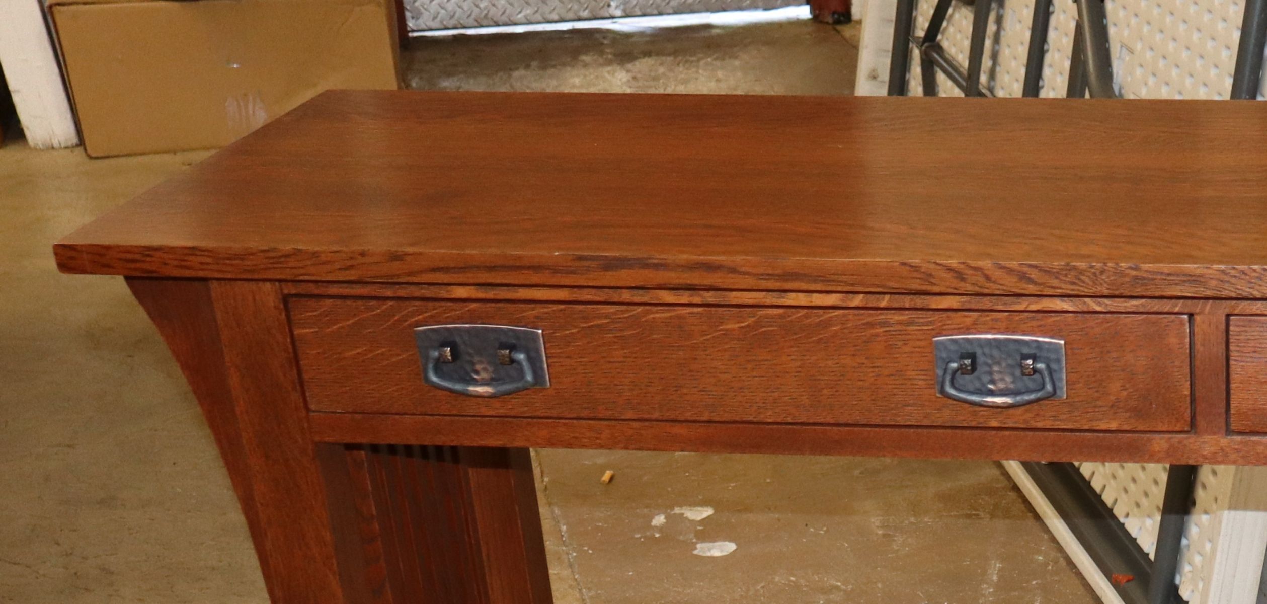 Stickley mission oak slatted console or sofa table