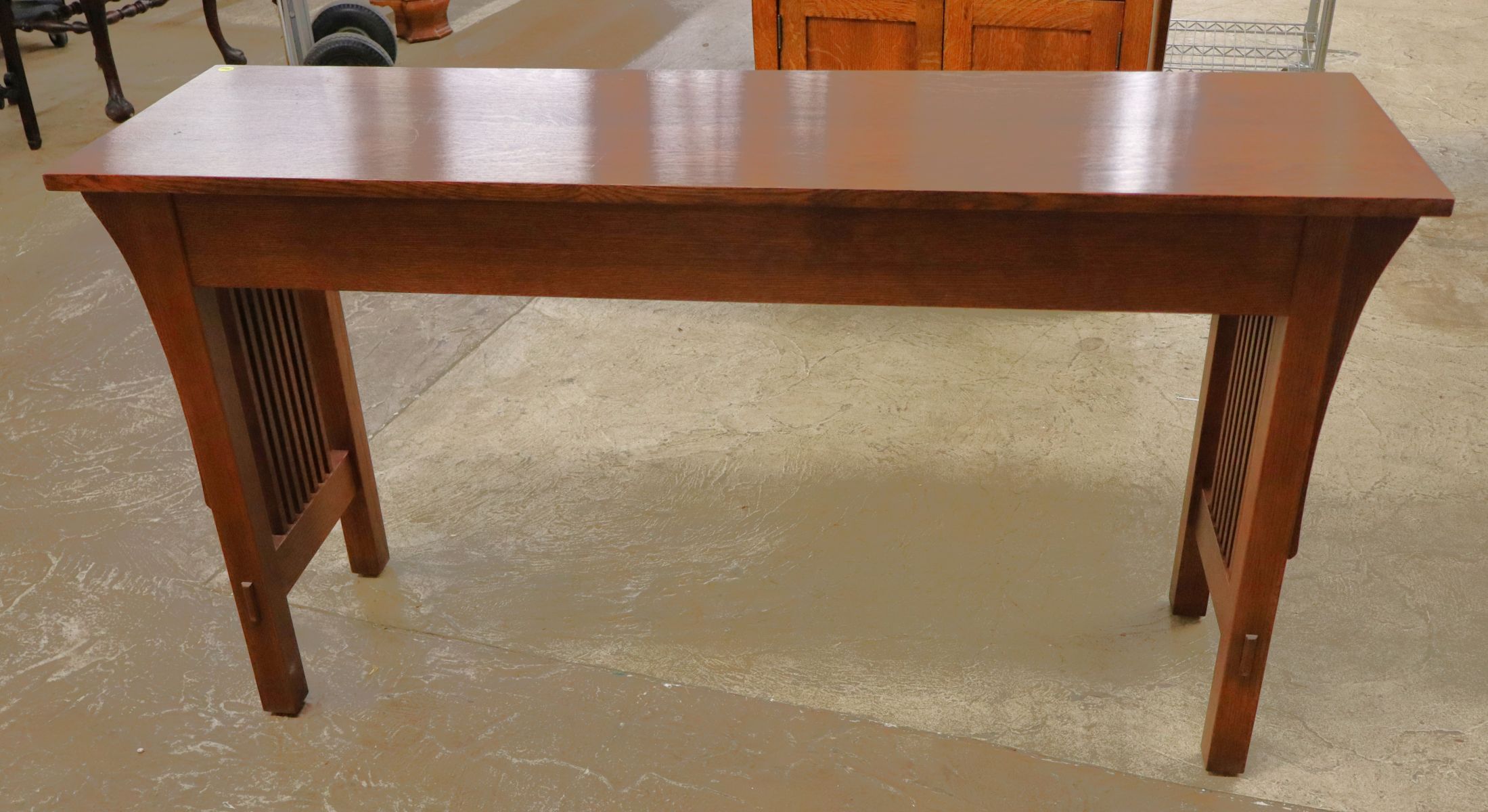 Stickley mission oak slatted console or sofa table