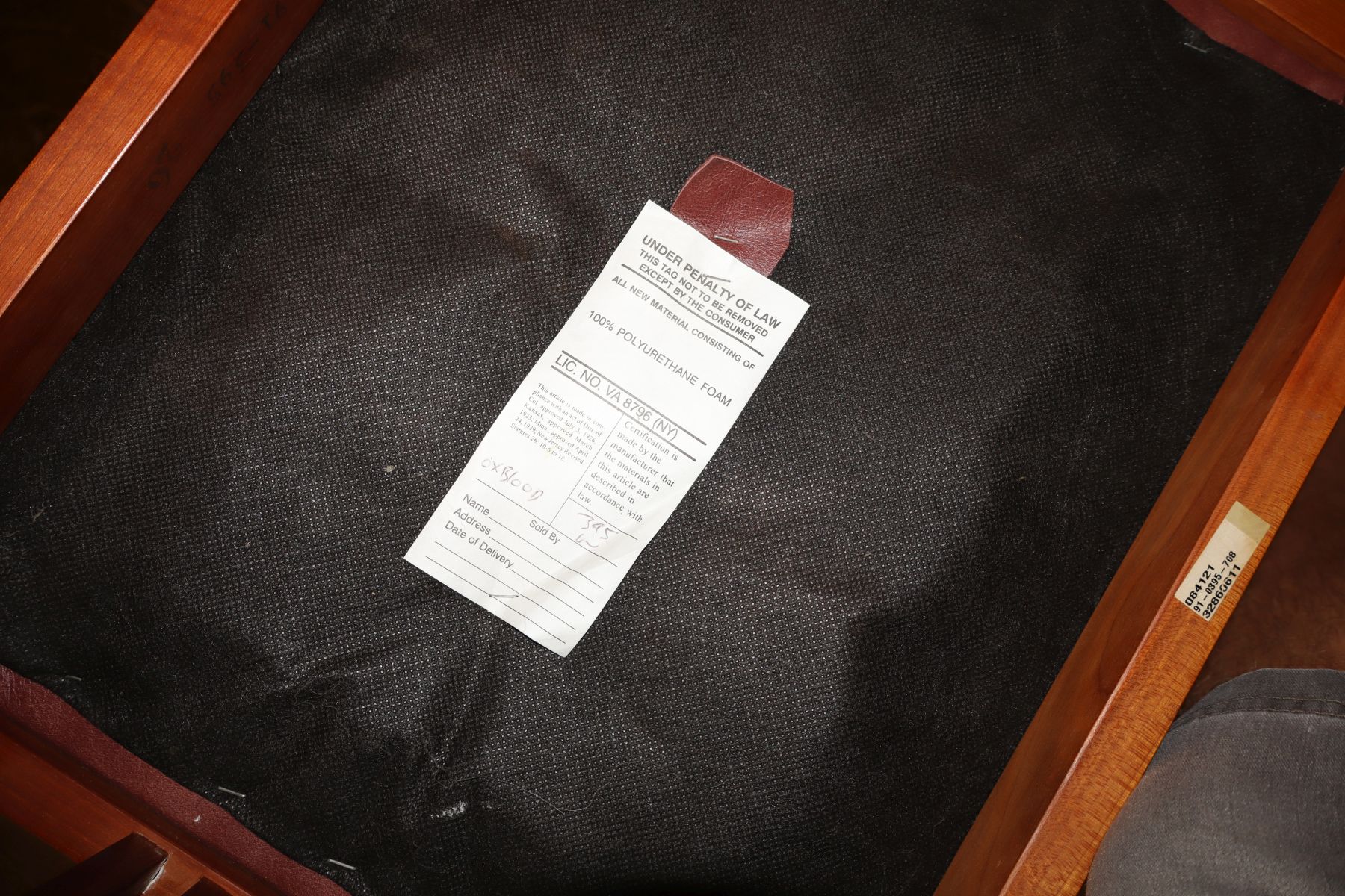Stickley solid cherry leather slatted side footstool