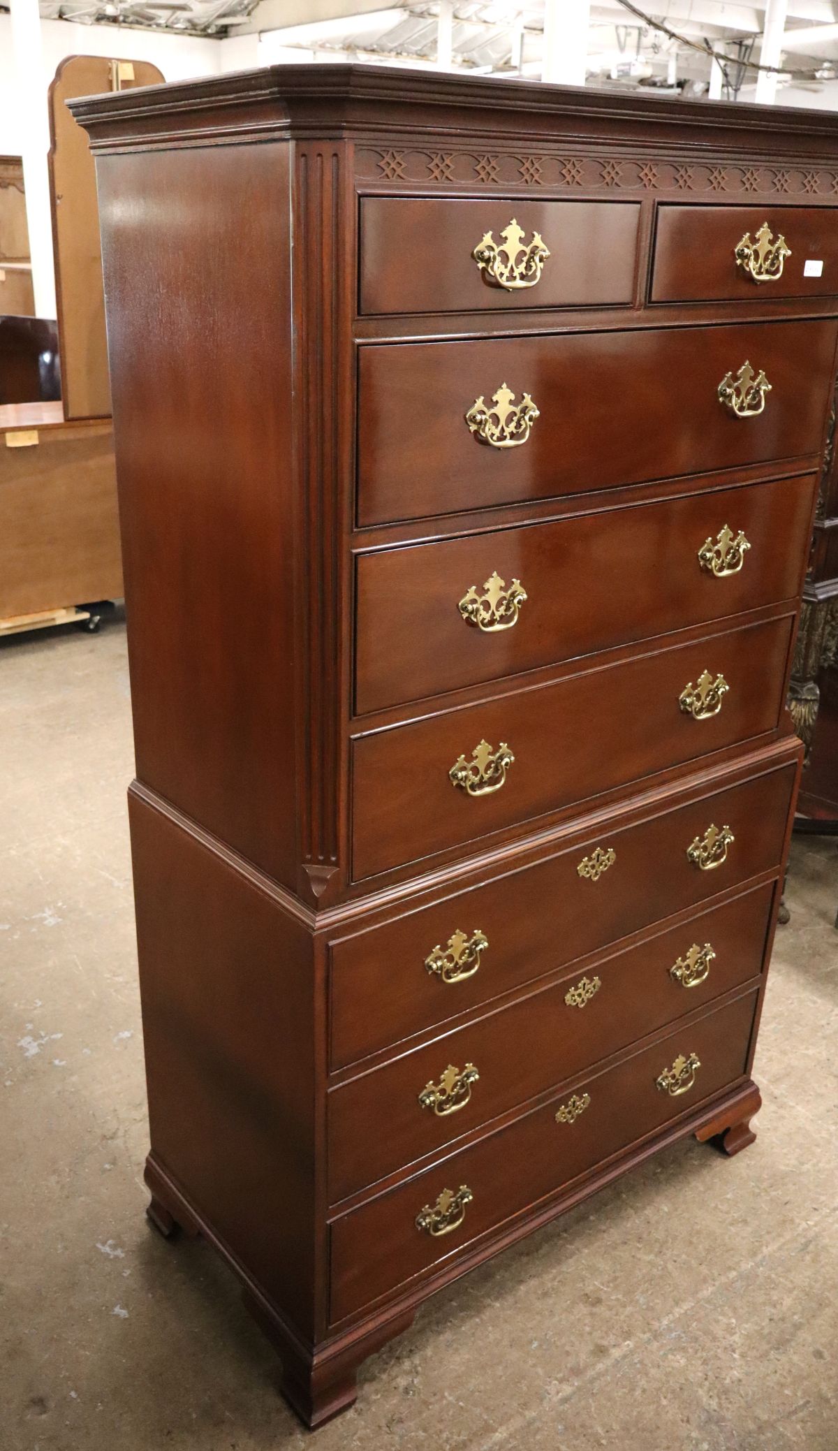 Beautiful Baker burl mahogany chest on chest
