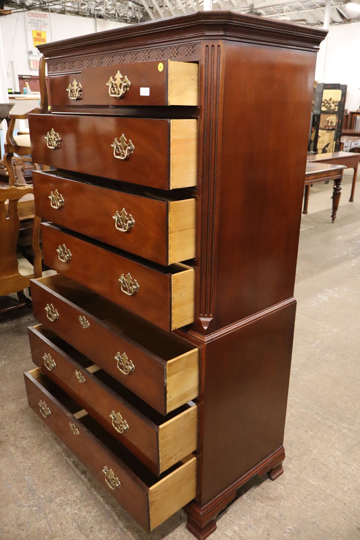 Beautiful Baker burl mahogany chest on chest