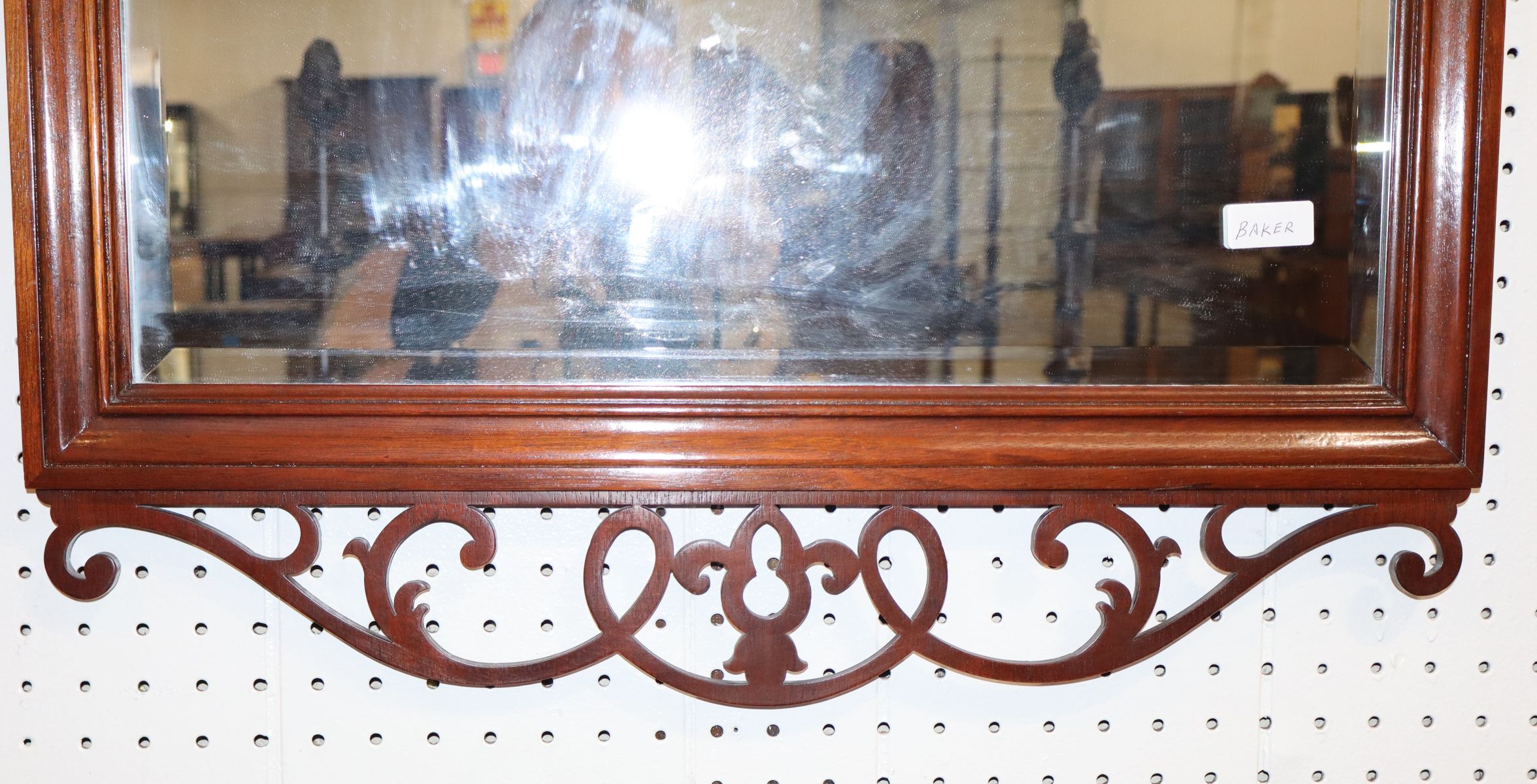 Beautiful Baker Chippendale style pierce mah mirror