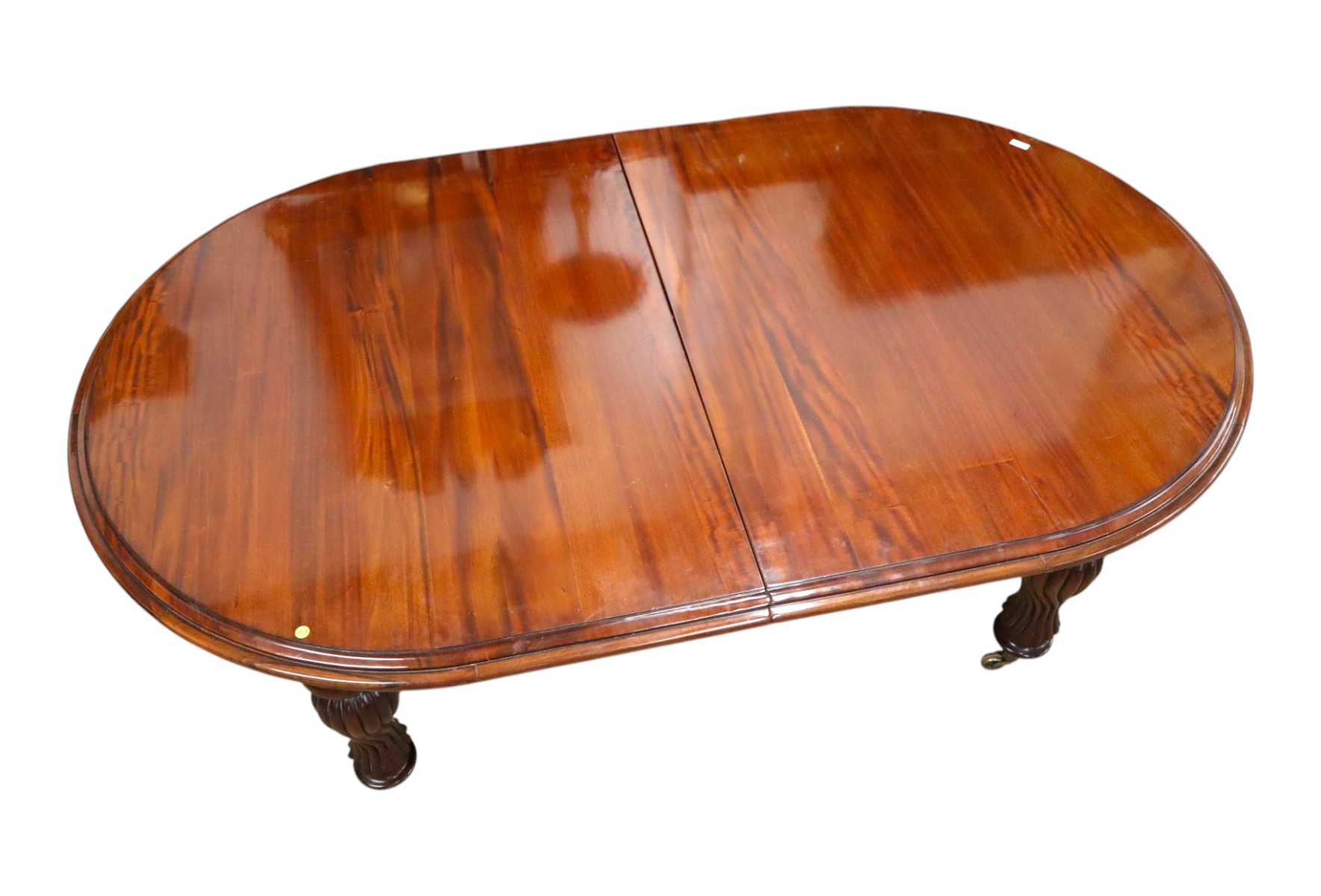 Double Crank 8 leaf mahogany table opens 18+ ft