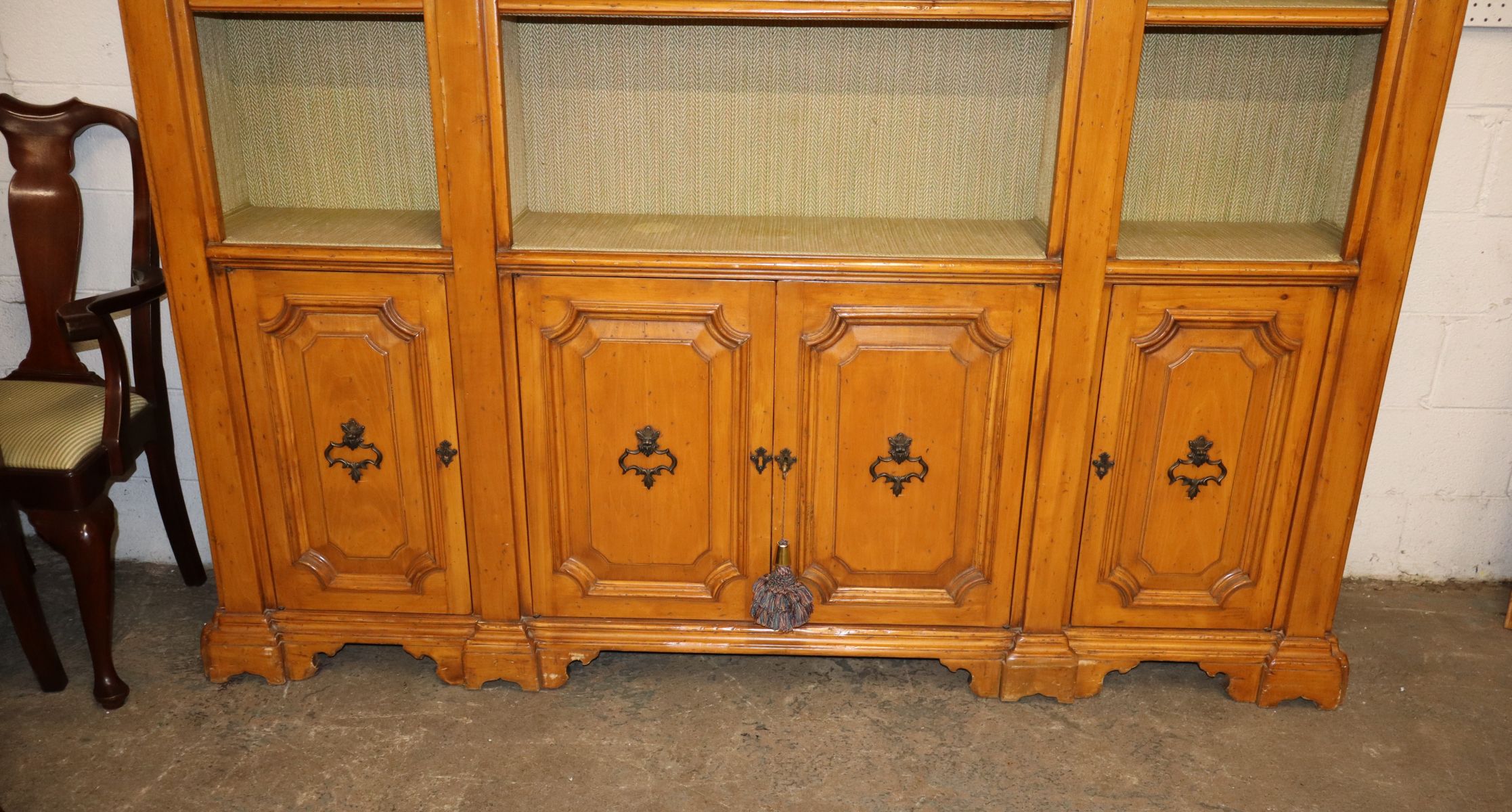 Italian vintage 3 part bookcase credenza