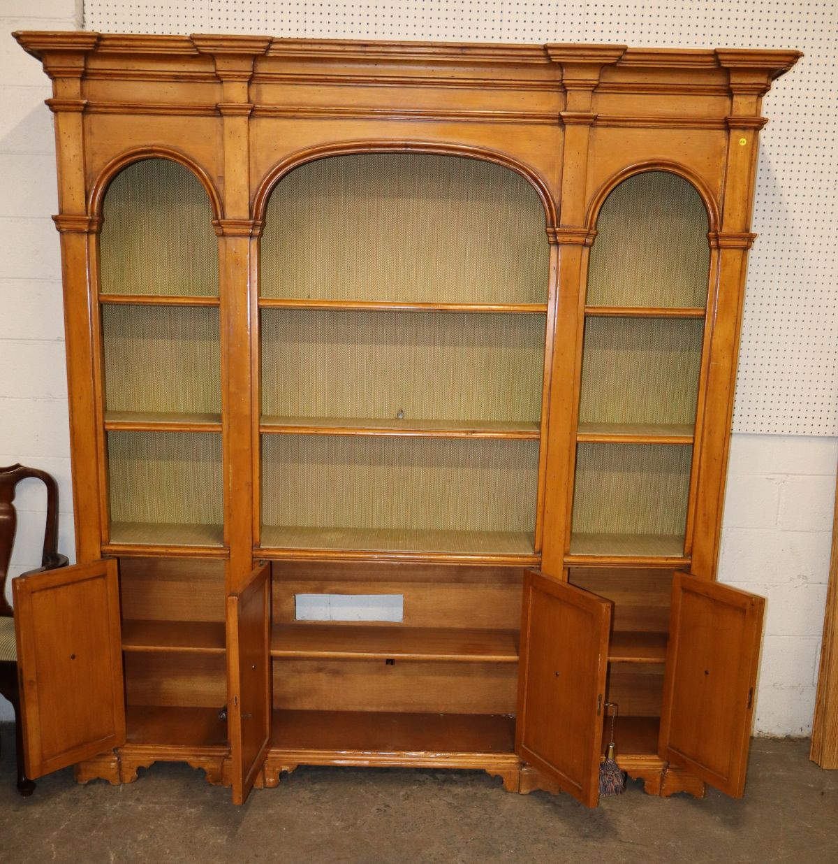 Italian vintage 3 part bookcase credenza