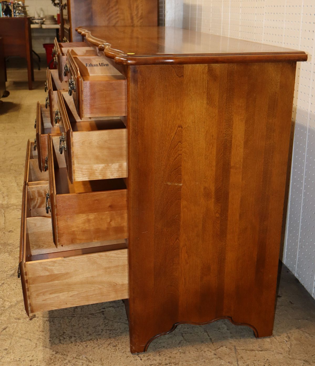 Beautiful Ethan Allen cherry French style low chest