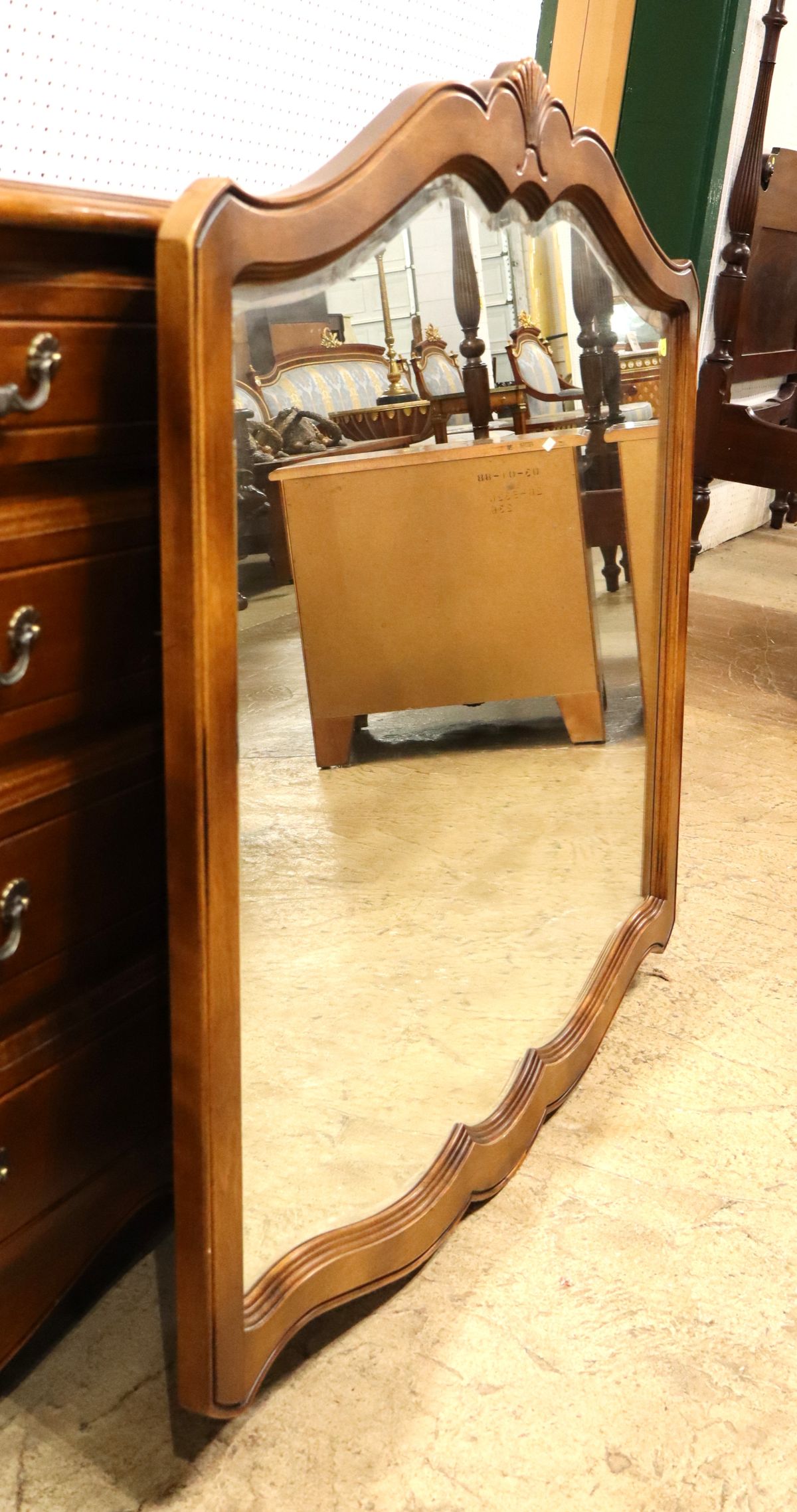 Ethan Allen cherry French style beveled mirror