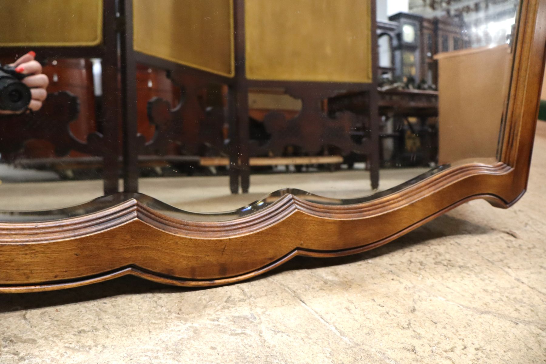 Ethan Allen cherry French style beveled mirror