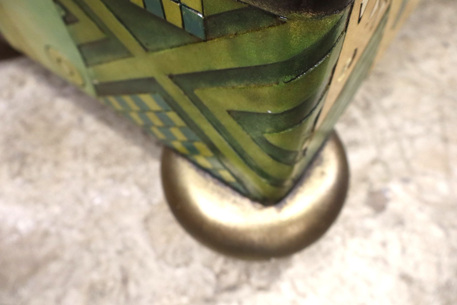 Unique Picasso style paint decorated storage chest