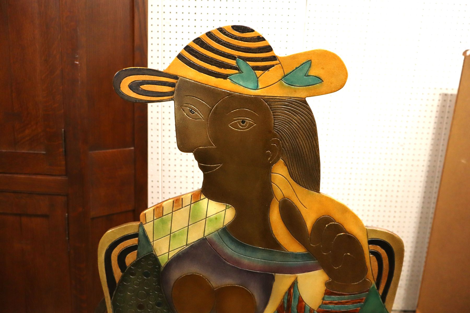 Unique Picasso style paint decorated chair