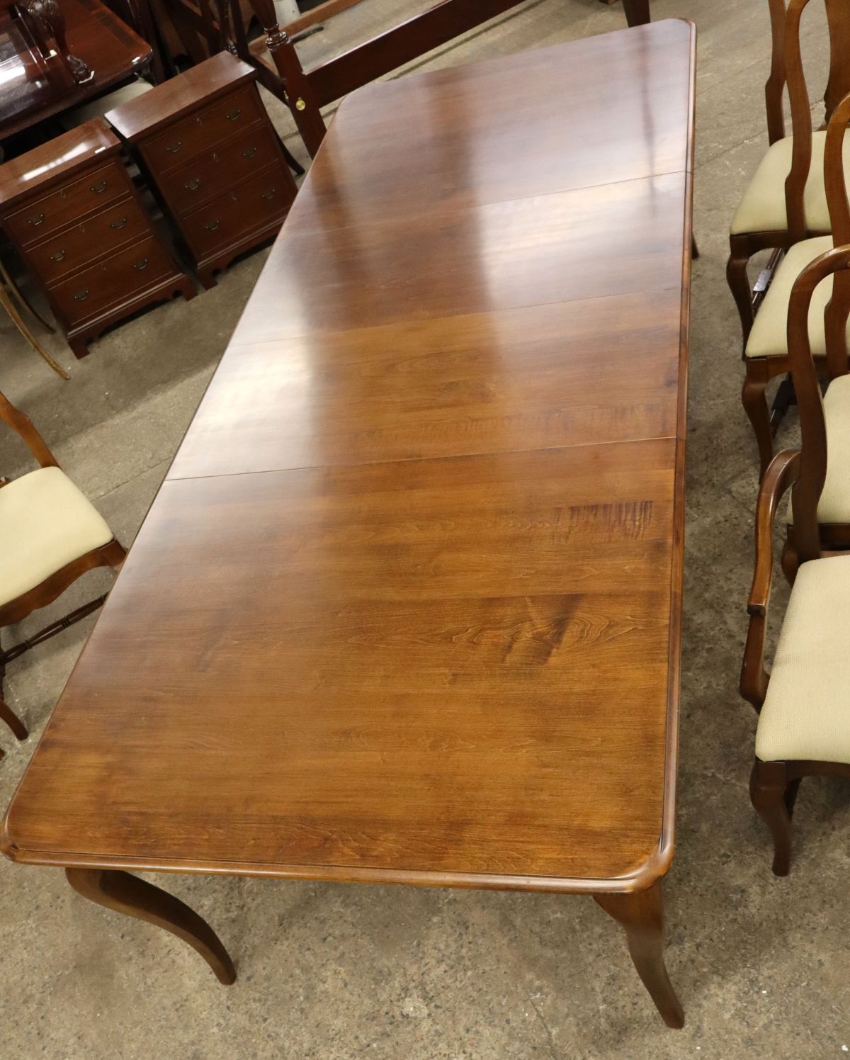 Vintage Pennsylvania House Villas Collection 9 piece solid hard rock maple dining room set