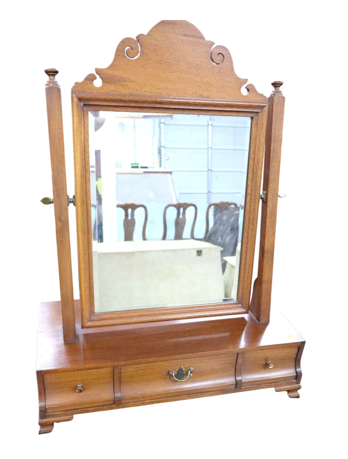 Crafted dresser top shaving mirror attrib AF Hackman