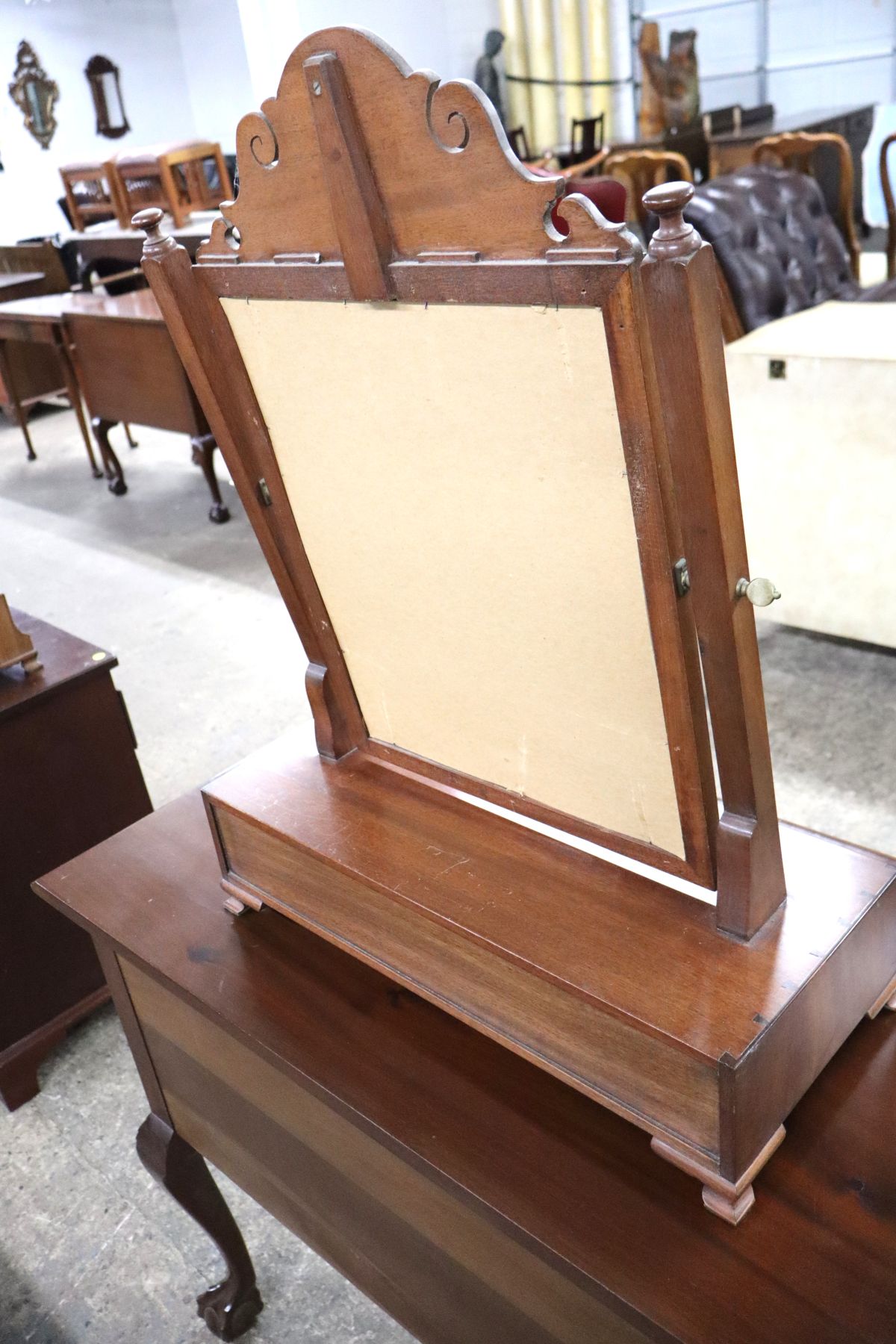 Crafted dresser top shaving mirror attrib AF Hackman