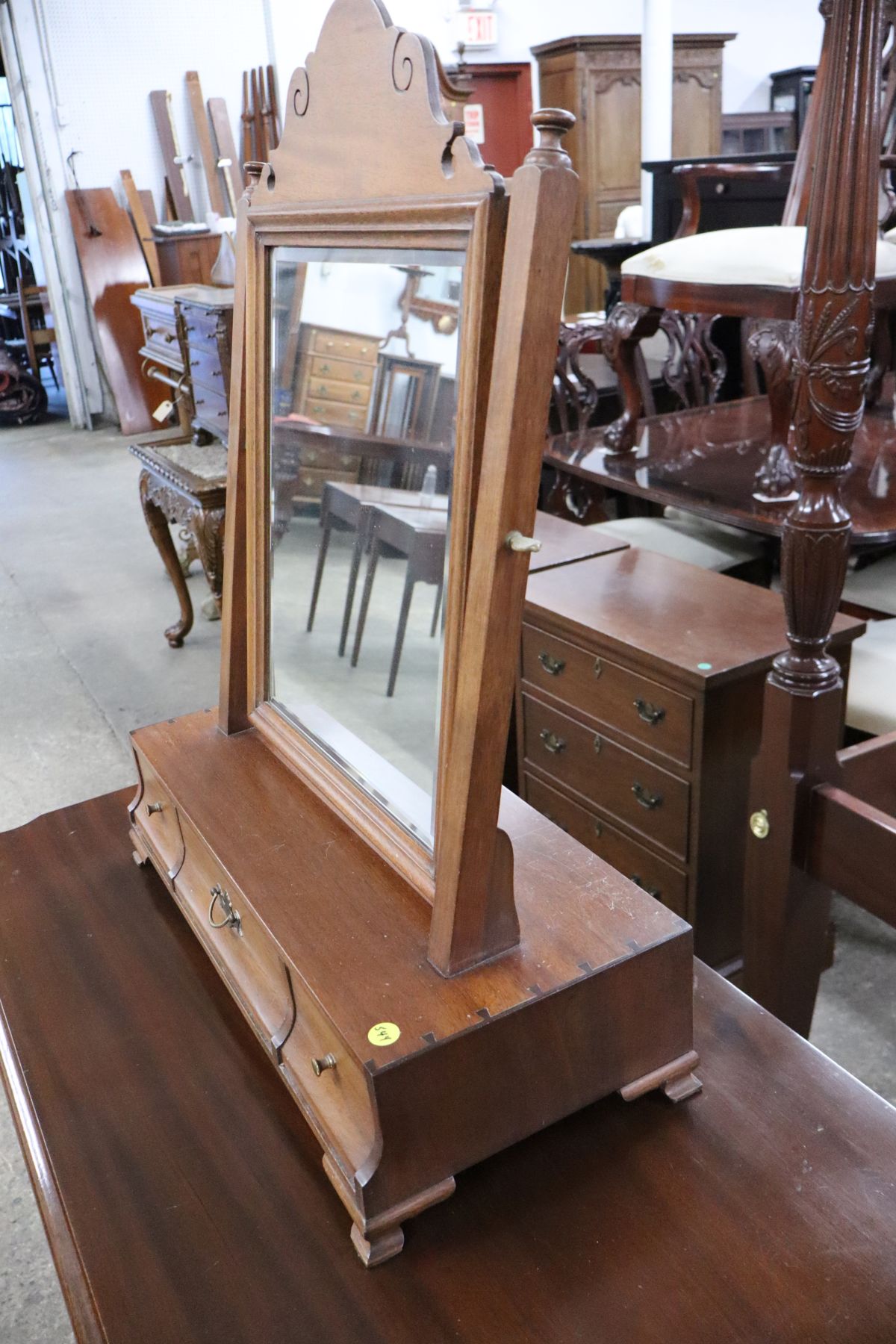 Crafted dresser top shaving mirror attrib AF Hackman