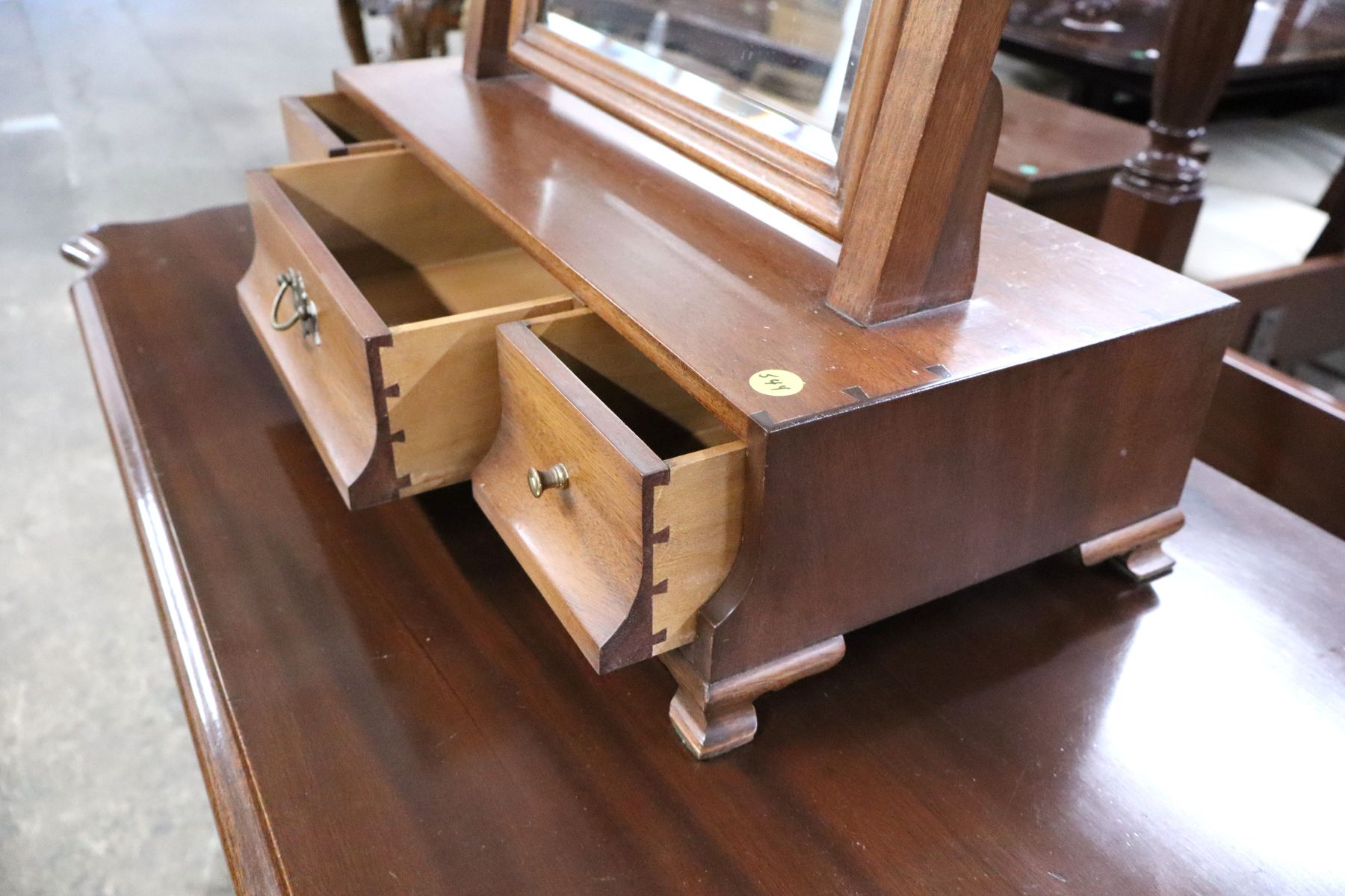 Crafted dresser top shaving mirror attrib AF Hackman