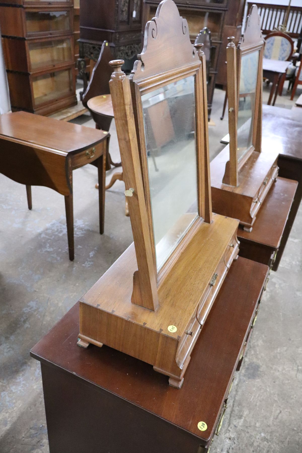 Crafted dresser top shaving mirror attrib AF Hackman