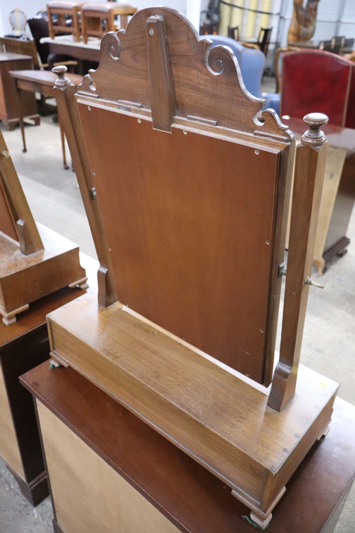 Crafted dresser top shaving mirror attrib AF Hackman