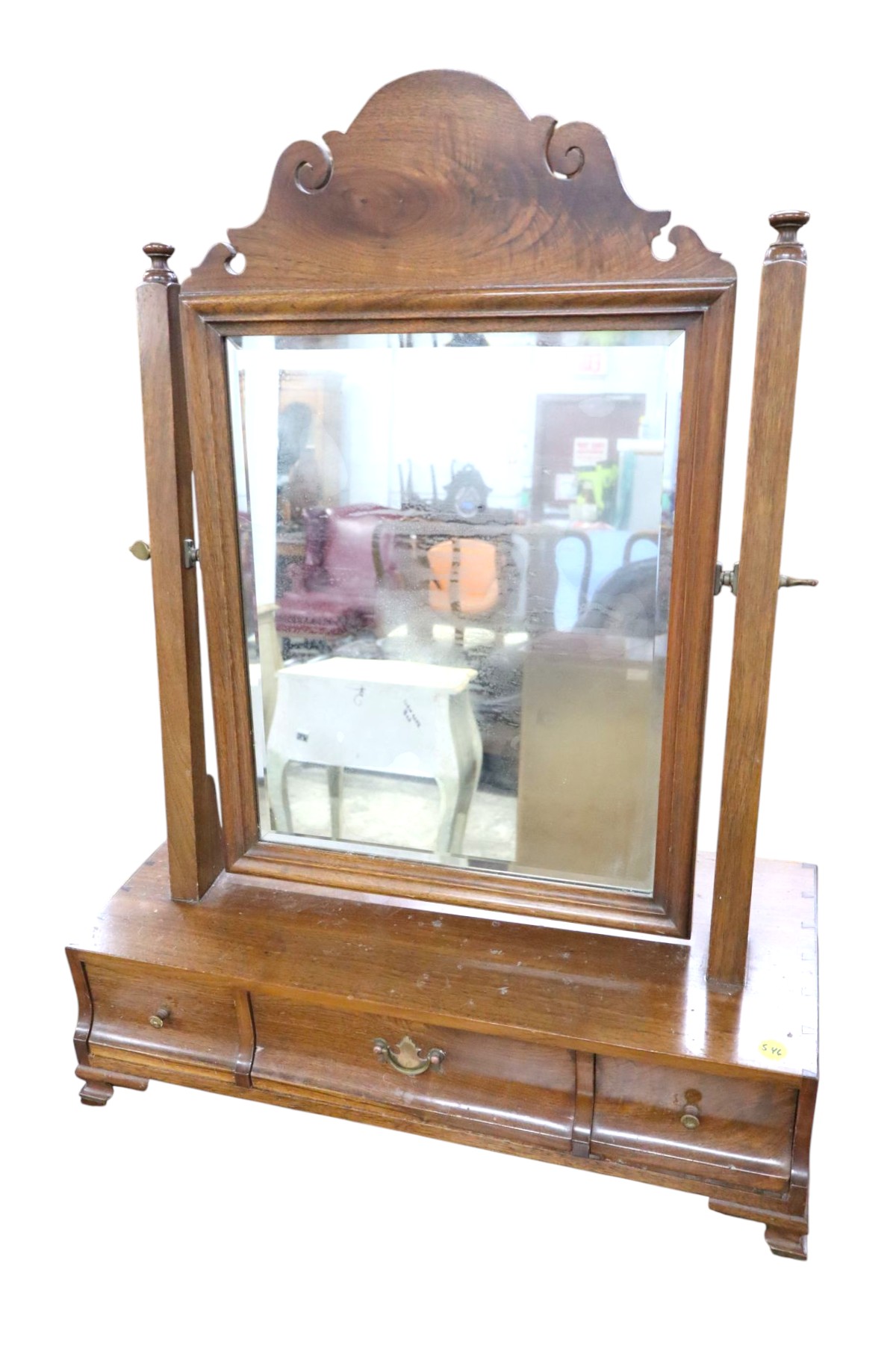 Crafted dresser top shaving mirror attrib AF Hackman