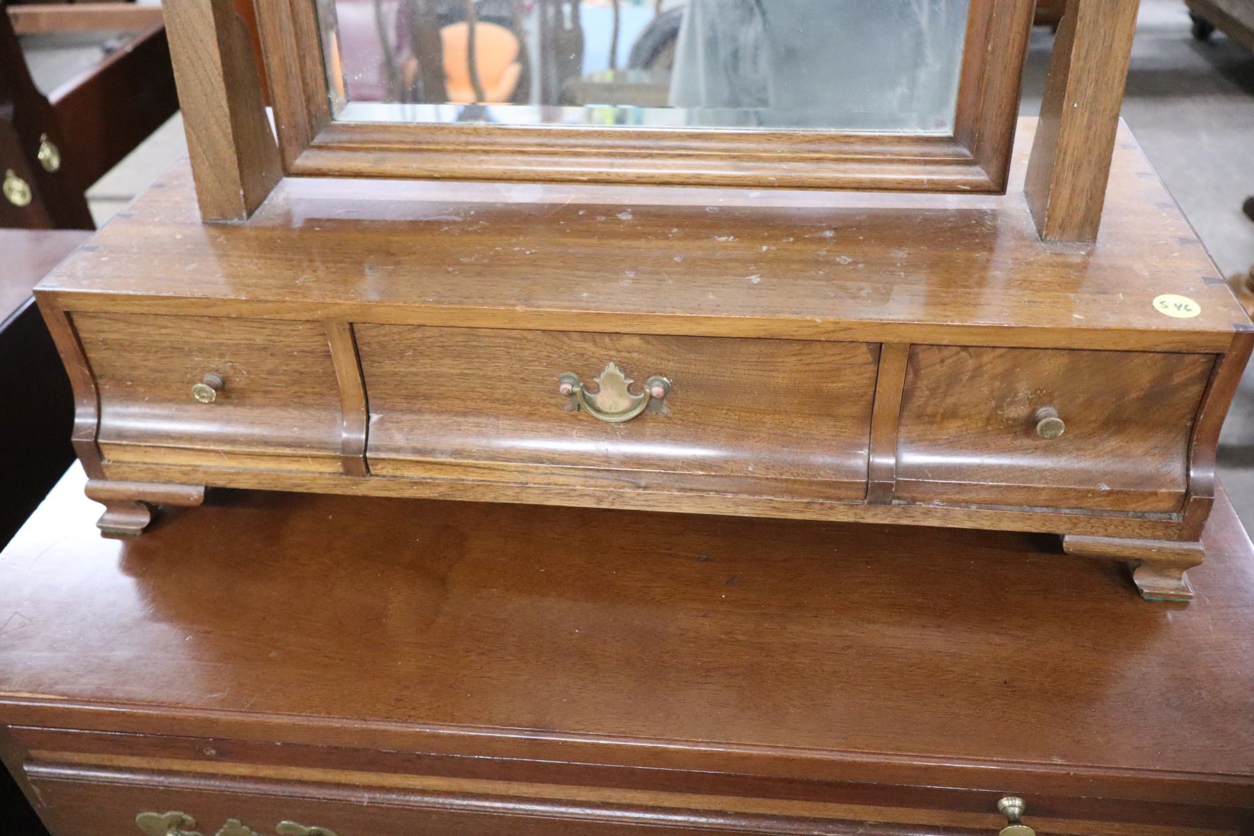 Crafted dresser top shaving mirror attrib AF Hackman