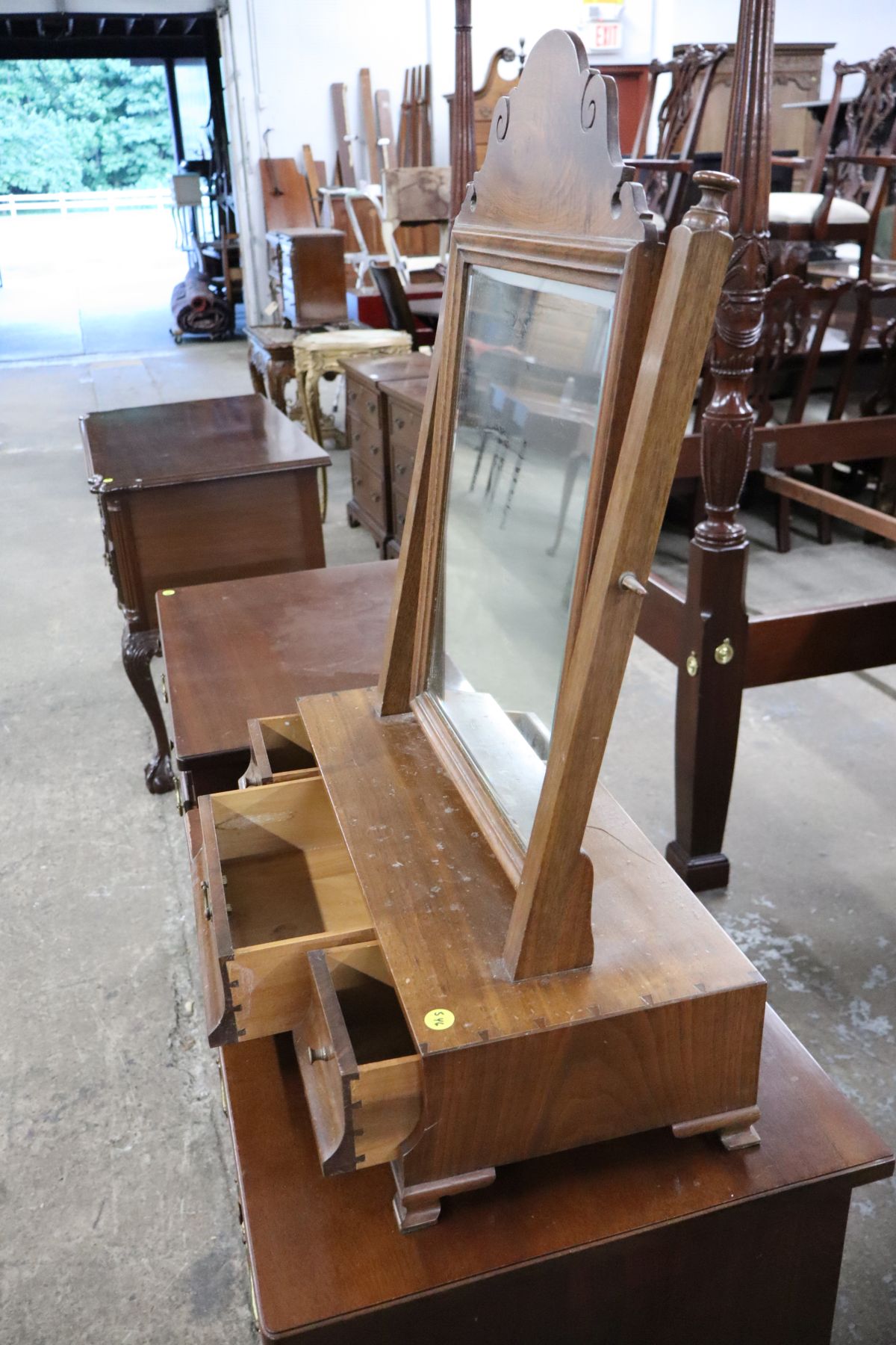 Crafted dresser top shaving mirror attrib AF Hackman