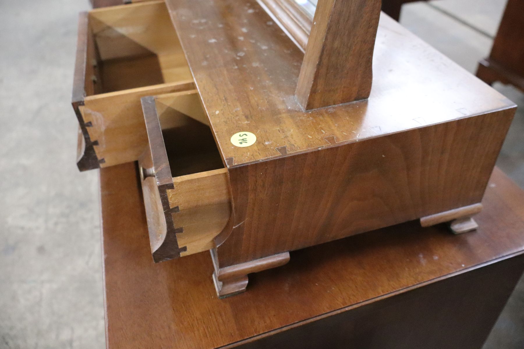 Crafted dresser top shaving mirror attrib AF Hackman